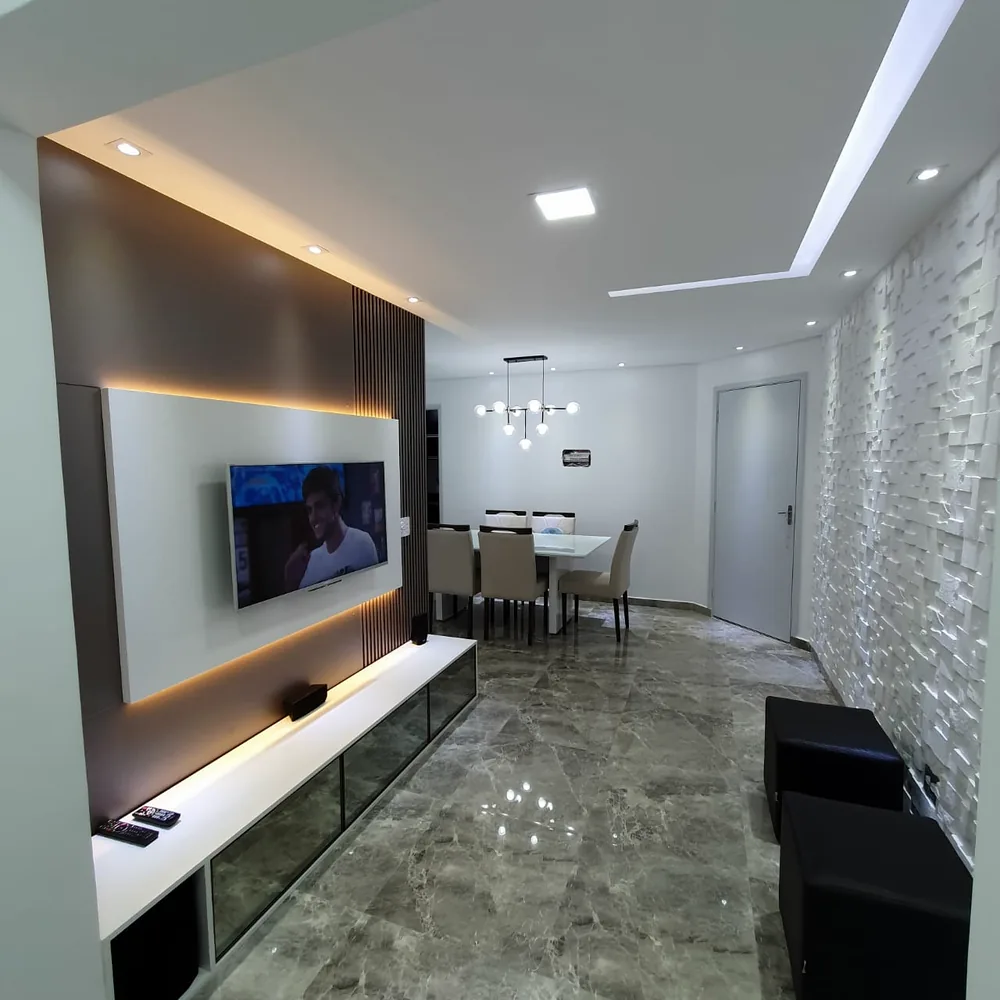 Sala de estar e jantar integradas